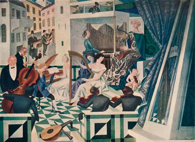 (detalle) Decoración mural en una sala de conciertos en una casa privada, c1927 de Alexandre Jacovleff