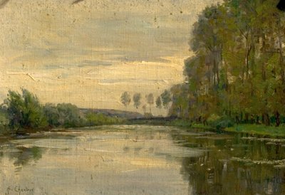 Escena del río, el Bajo Loira, Francia de Alexandre Jacques Chantron