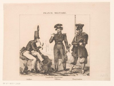 Tres soldados franceses France Military (título de la serie) de Alexandre Lacauchie