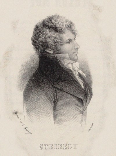 Retrato del pianista y compositor Daniel Steibelt 1765-1823, 1850 de Alexandre Leroux