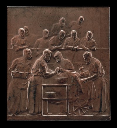 Monod demostrando un procedimiento en el quirófano de Alexandre Louis Marie Charpentier