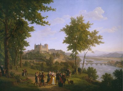 Vista del castillo real de Pau donde nació el Rey Enrique IV de Francia y Navarra (1553-1610) el 13 de diciembre de 1553 de Alexandre Louis Robert Millin du Perreux