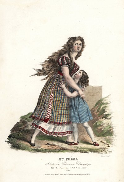 Bailarina Miss Marie Cheza como Jenny en el ballet-pantomima Jenny de Jean-Louis Aumer, Panorama Dramatique de Alexandre Marie Colin