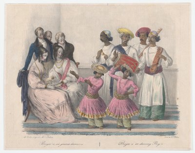 Bayees o chicos bailarines, de Veinticuatro láminas ilustrativas de costumbres hindúes y europeas de Alexandre Marie Colin