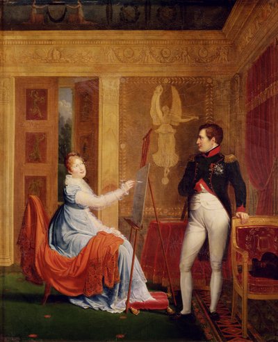 María Luisa (1791-1847) de Habsburgo Lorena pintando un retrato de Napoleón I (1769-1821) de Alexandre Menjaud
