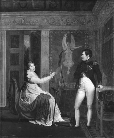 María Luisa de Habsburgo Lorena pintando un retrato de Napoleón I de Alexandre Menjaud