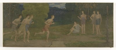 Boceto del salón de bodas del ayuntamiento de Montreuil-sous-Bois: Los efebos de Alexandre Seon