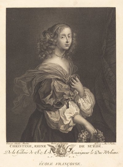 Reina Cristina de Suecia de Alexandre Tardieu after Sébastien Bourdon after Charles Auguste van den Berghe