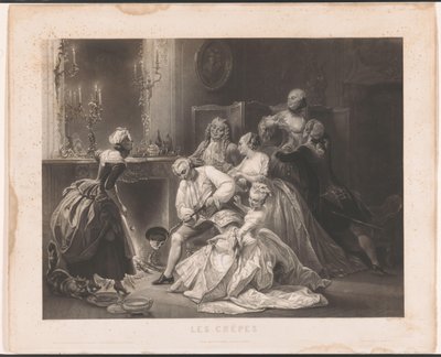 Compañía elegante hornea panqueques Les crêpes (título sobre objeto) de Alexandre Vincent Sixdeniers