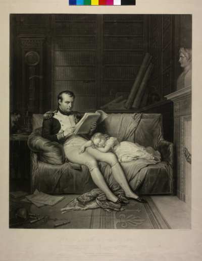 Emperador de Francia Napoleón I Bonaparte (mezzotinta) de Alexandre Vincent Sixdeniers