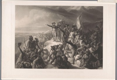 Napoleón Bonaparte overtocht sobre de Alpen General Bonaparte cruzando los Alpes (título sobre objeto) de Alexandre Vincent Sixdeniers