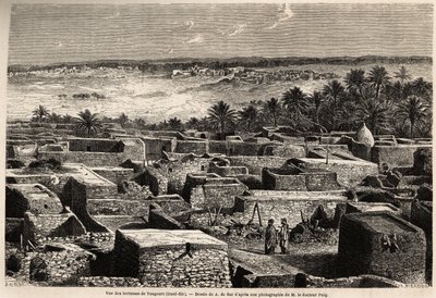 Vista de las terrazas de Tougourt (Oued Rir) de Alexandre de (after) Bar