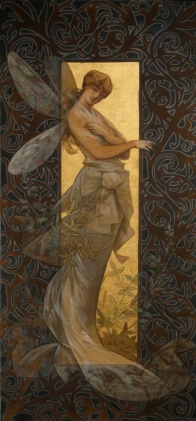 Composición con ninfa alada al amanecer de Alexandre de Riquer