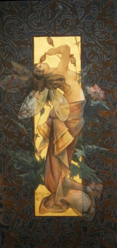 Composición con ninfa alada al amanecer de Alexandre de Riquer