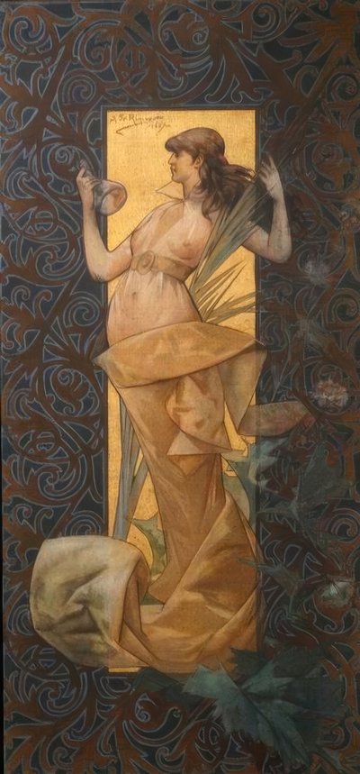 Composición con ninfa alada al amanecer de Alexandre de Riquer