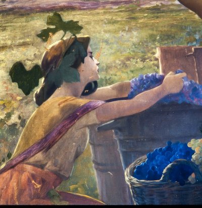 Mural que representa una alegoría de la agricultura, la industria y la exportación de Alexandre de Riquer