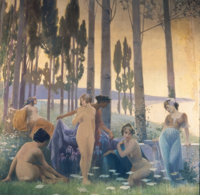 Mural que representa una alegoría de la agricultura, la industria y la exportación de Alexandre de Riquer