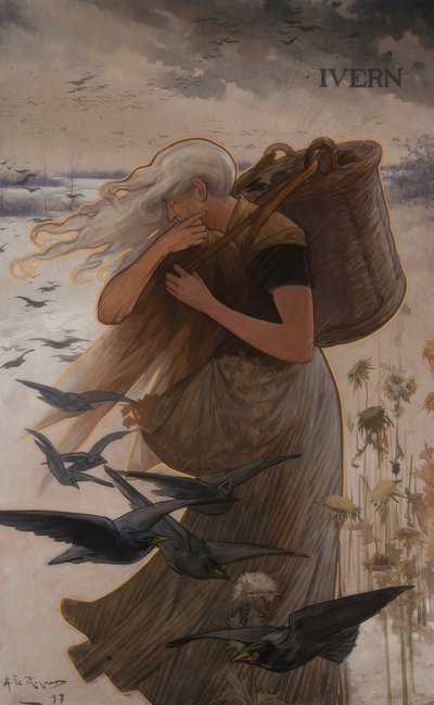 Paneles decorativos de las cuatro estaciones: invierno (ivern) de Alexandre de Riquer