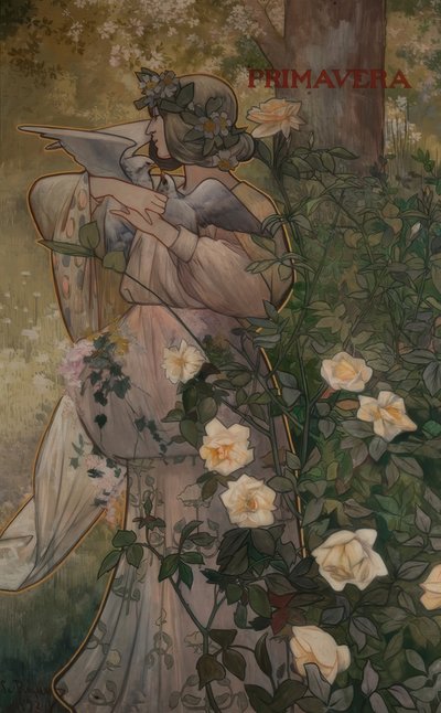 Paneles decorativos de las cuatro estaciones: primavera de Alexandre de Riquer