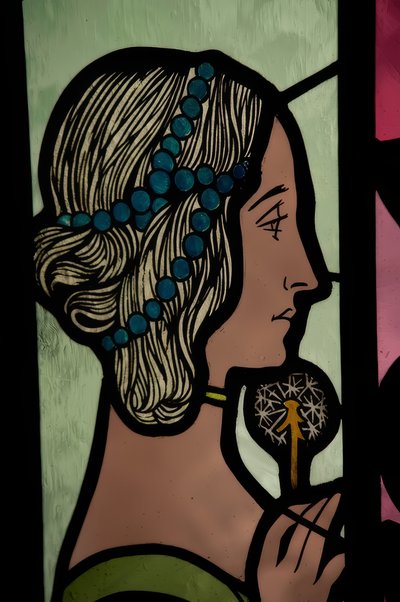 Vidriera (Alegoría de la poesía) de Alexandre de Riquer
