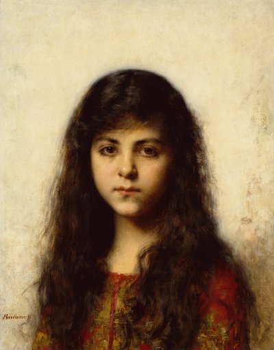 Retrato de una Niña de Alexei Alexevich Harlamoff