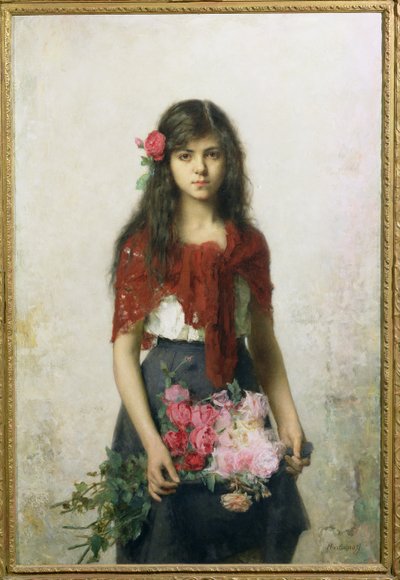 La vendedora de flores de Alexei Alexevich Harlamoff