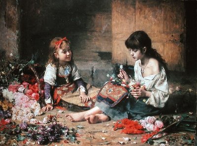 Las jóvenes floristas de Alexei Alexevich Harlamoff