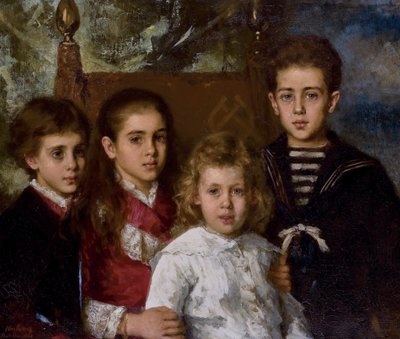 Retrato de los hijos de Paul Pavlovich Demidoff, 2º Príncipe de San Donato 1839-1885, Avrora, A de Alexei Alexeyevich Harlamov