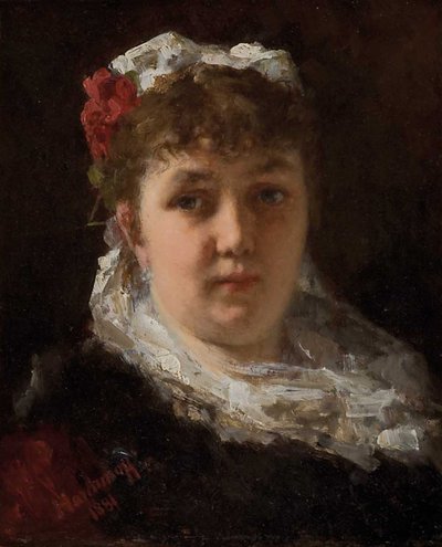 Retrato de la cantante de ópera Félia Litvinne 1860-1936, 1881 de Alexei Alexeyevich Harlamov