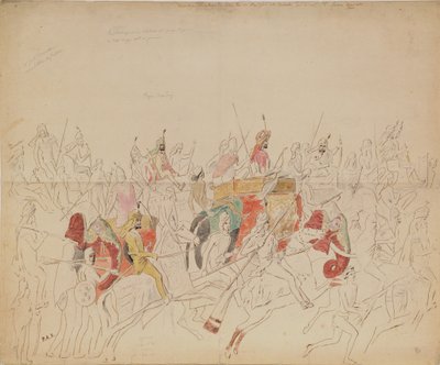 Maharajá Sher Singh de Punjab y su corte, 1846 de Alexei Dmitriyevich Saltykov