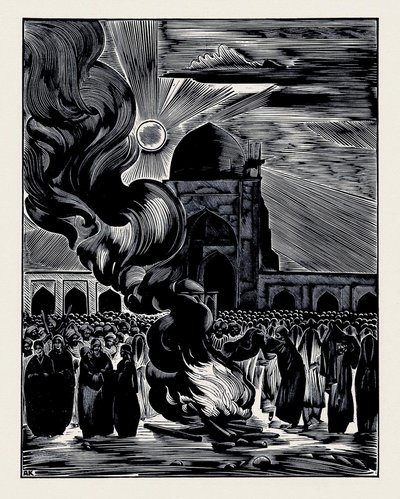 La liberación de las mujeres musulmanas. Quemando el velo de Alexei Ilyich Kravchenko