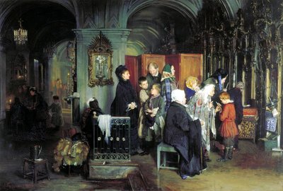 Antes de la confesión, 1877 de Alexei Ivanovich Korzukhin