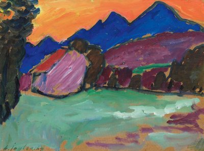 Tarde Roja - Montañas Azules, c. 1910 de Alexei Javlensky von