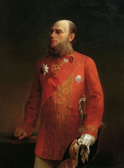 Retrato del geógrafo ruso Pyotr Semenov-Tyan-Shansky, 1827-1914, 1874 de Alexei Mikhailovich Kolesov