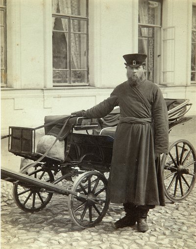 Un cochero. Foto de albúmina de Alexei Sergeevich Mazurin (1846-después de 1914) de Alexei Sergeevich Mazurin