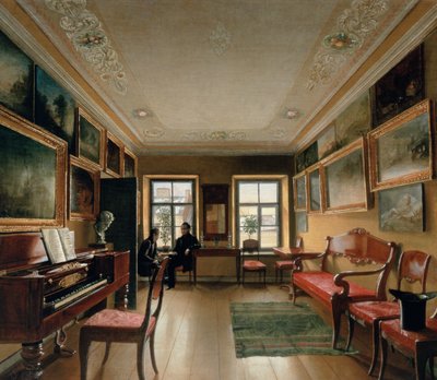 Interior de una casa solariega, 1830s de Alexei Vasilievich Tyranov