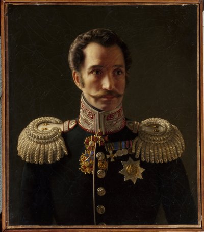 Retrato de Leonty Vasilievich Dubelt (1792-1862), jefe de personal del cuerpo de gendarmería. (Retrato de L.V. Dubelt, Jefe de Estado Mayor del Cuerpo de Gendarmes). Pintura de Alexei Vasilyevich Tyranov (1808-1859), óleo sobre lienzo de Alexei Vasilievich Tyranov