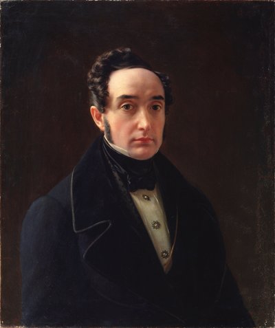 Retrato del autor Ivan Panayev (1812-1862) - Pintura de Alexei Vasilyevich Tyranov (1808-1859), óleo sobre lienzo, arte ruso de Alexei Vasilievich Tyranov