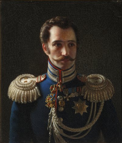 Retrato de Leonty Vasilievich Dubelt 1792-1862, Jefe de Estado Mayor del Cuerpo de Gendarmes, c. 1843 de Alexei Vasilyevich Tyranov