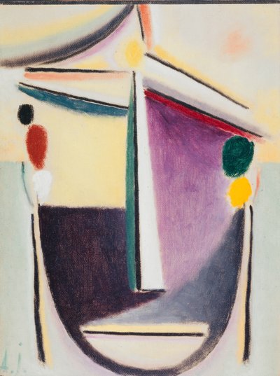 Cabeza abstracta: negro-amarillo-púrpura, c.1922 de Alexej von Jawlensky