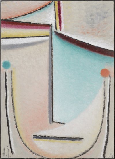 Cabeza abstracta: rosa-azul claro, 1929 de Alexej von Jawlensky