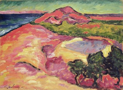 Escena costera con Red Hill de Alexej von Jawlensky