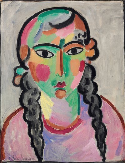 La niña pálida con trenzas grises de Alexej von Jawlensky