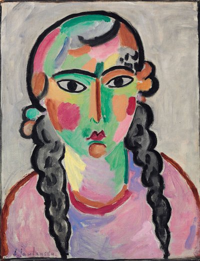 La chica pálida con trenzas grises de Alexej von Jawlensky
