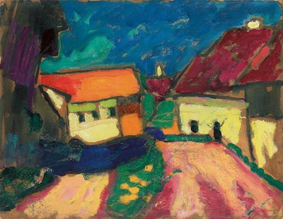 Estudio de paisaje, camino del pueblo, c. 1908 de Alexej von Jawlensky