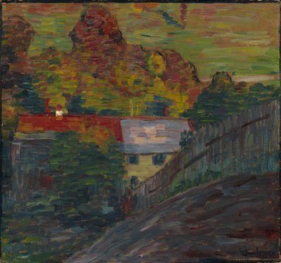 Paisaje con techo rojo, Wasserburg, c. 1906 de Alexej von Jawlensky