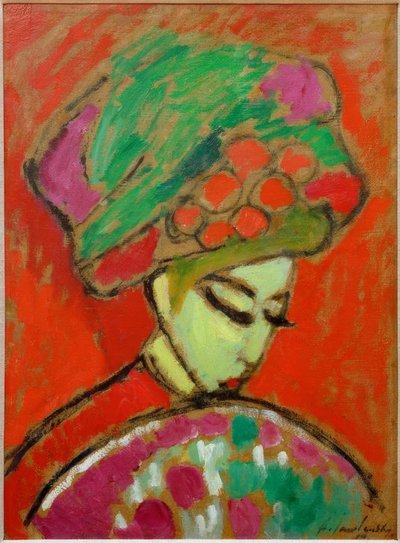 Niña con sombrero de flores de Alexej von Jawlensky