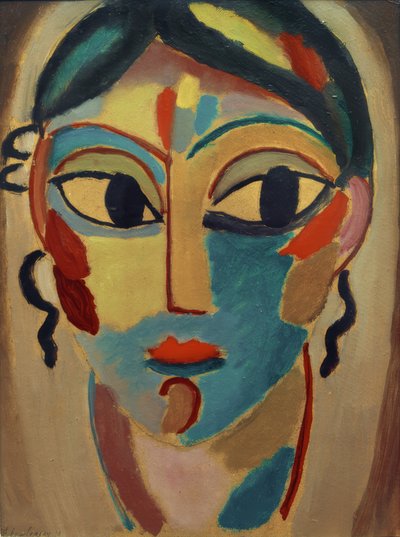 Cabeza mística: cabeza de niña (frontal) de Alexej von Jawlensky