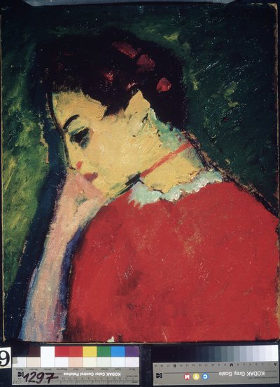 Pintura "Retrato de una mujer" de Alexei von Javlensky (Alexi von Jawlensky, Alexej von Javlenski) (1864-1941) 1909 Museo Estatal de Arte de Uzbekistán, Tashkent de Alexej von Jawlensky
