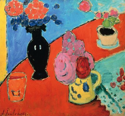 Naturaleza muerta con jarrón y jarra de Alexej von Jawlensky
